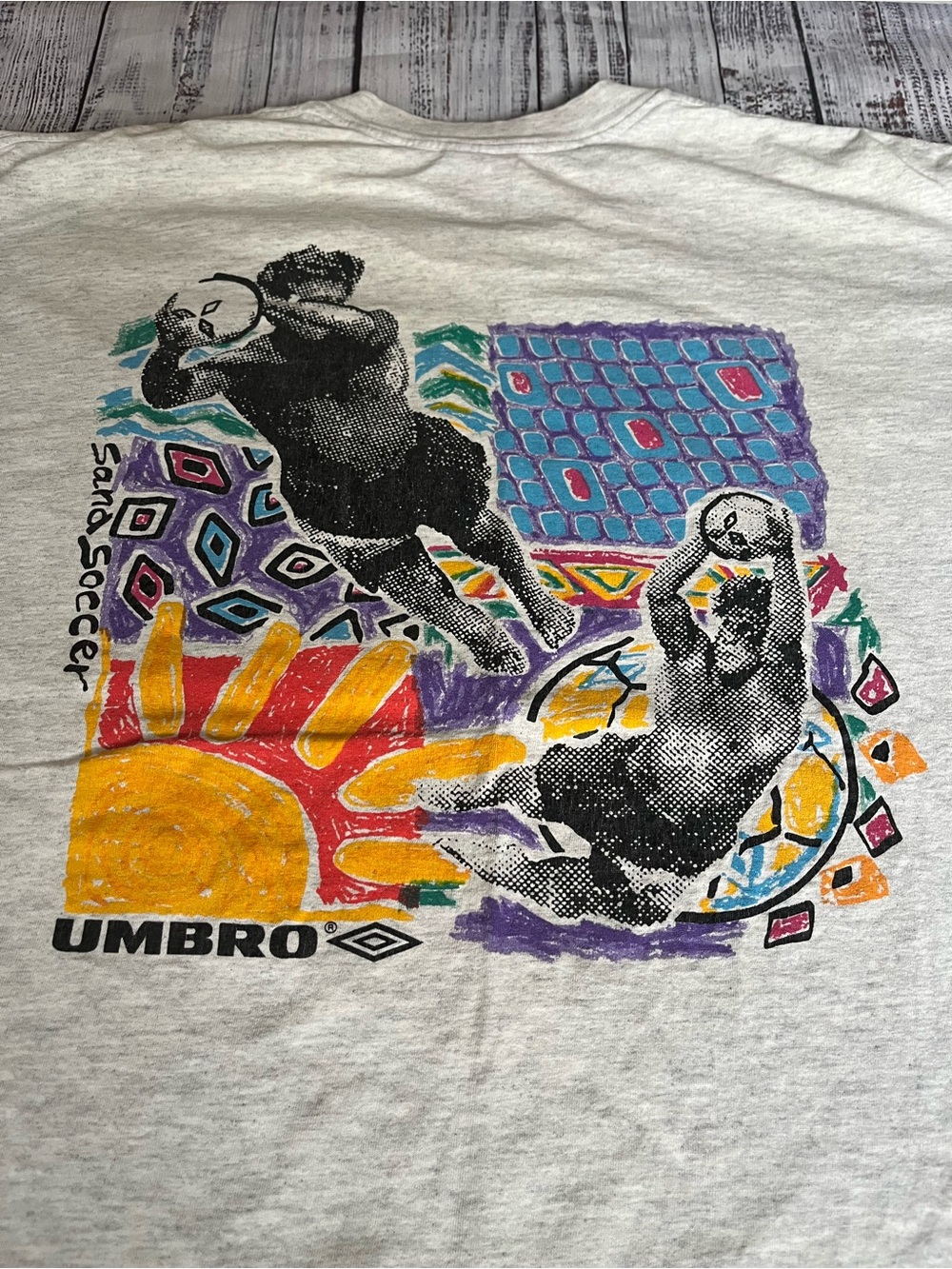 Vintage 90s Umbro Sand Soccer Graphic Tshirt Made in USA Beach Retro XL - Picture 2 of 10